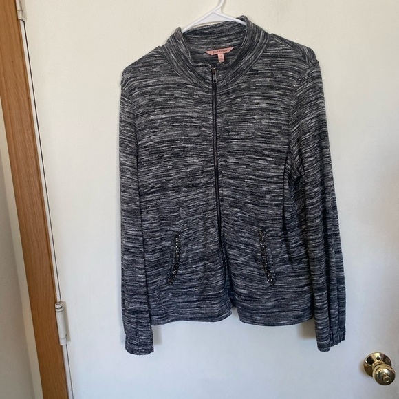 Just juicy couture size medium zip up to gray jacket with detail on pockets - Picture 1 of 5